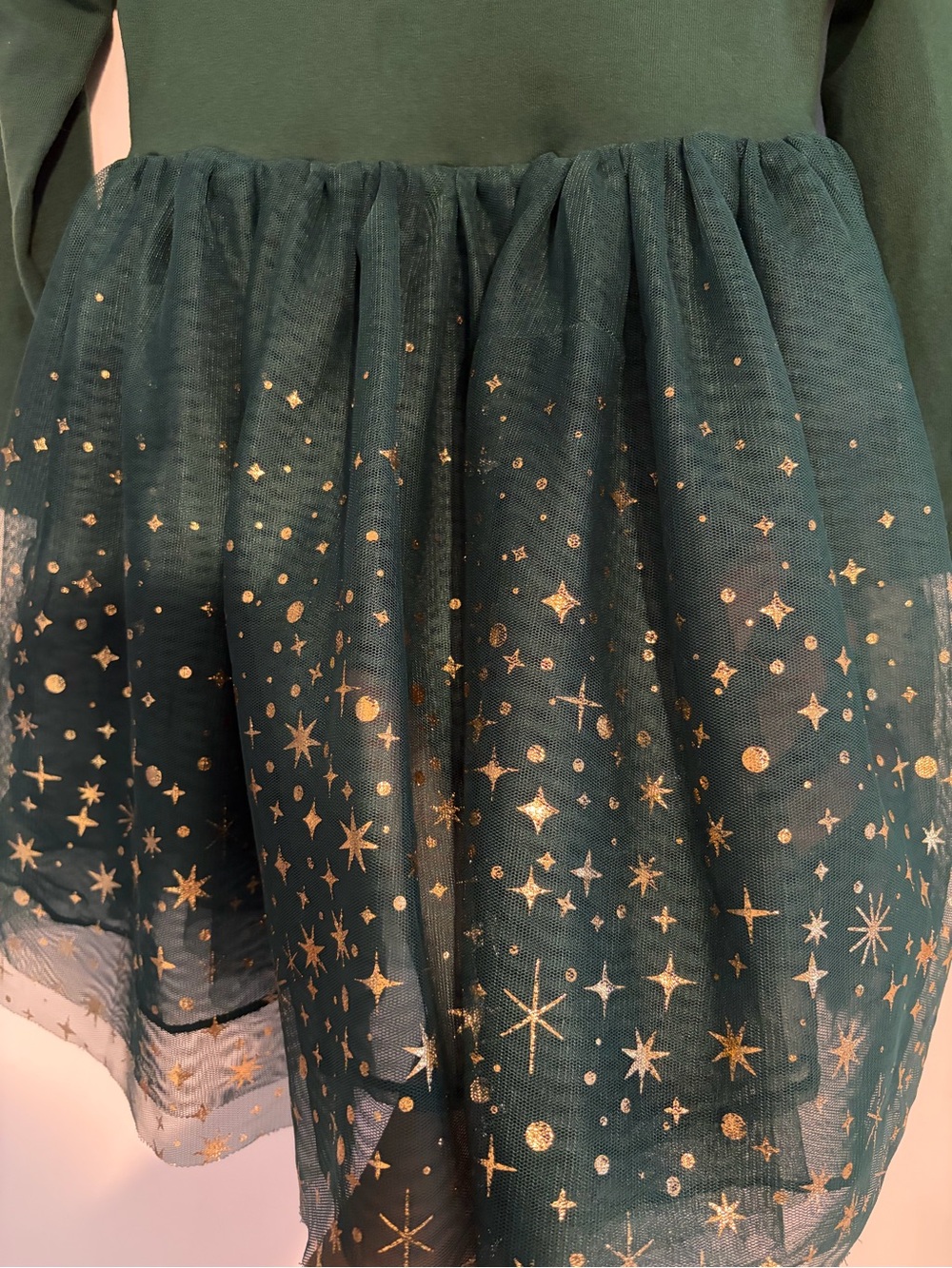 Long Sleeve Shimmer Tulle Dress - Picture 4 of 5
